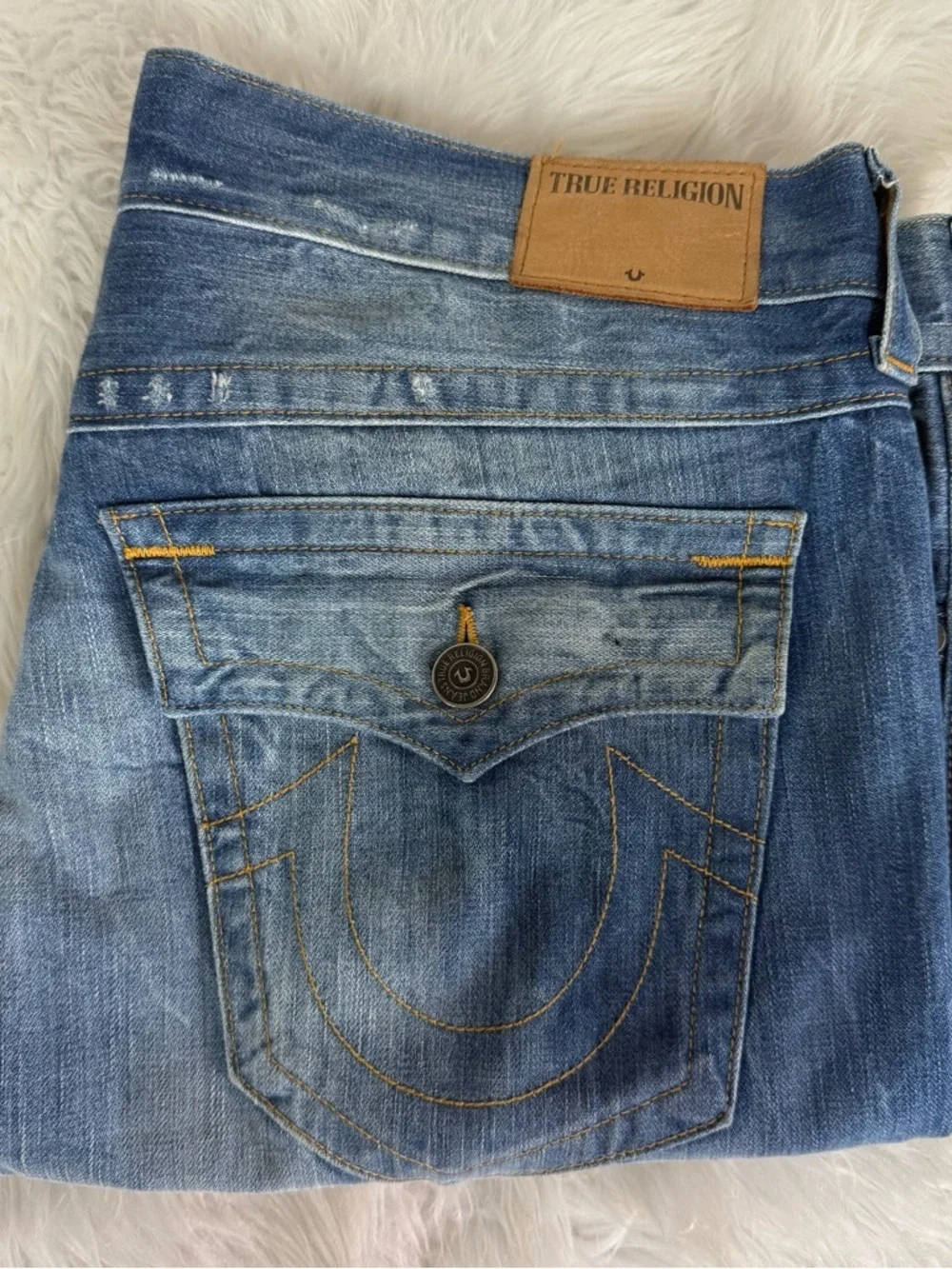 True Religion Geno Relaxed Slim Jeans Men’s 36x35 Distressed USA